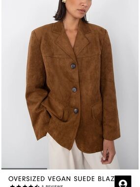 OAK + FORT Suede Tan Blazer Jacket